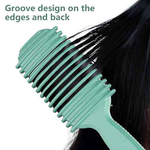 Curly Hair Brush, Curl Defining Brush, Hair Brush, Flexible, Curl Enhancing, Reduce Pulling (Green)