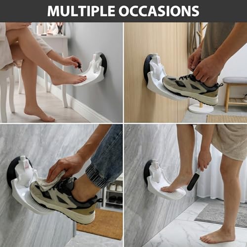 2PCS Shower Foot Rest, Strong Suction Cup Foldable Shower Step for Shaving Legs, No Drill Bathroom Foot Rest with Anti-Slip Surface for Elderly, Pregnancy, Portable for RV Travel