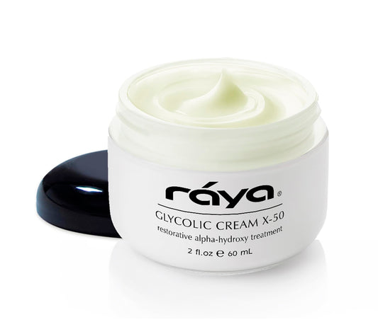 RAYA Glycolic Cream X-50 with AHA (G-329) | Exfoliating Facial Treatment for Non-Sensitive Skin Beginning to Show Signs of Aging | Helps Reduce Lines and Wrinkles | Made with Alpha Hydroxy Acids