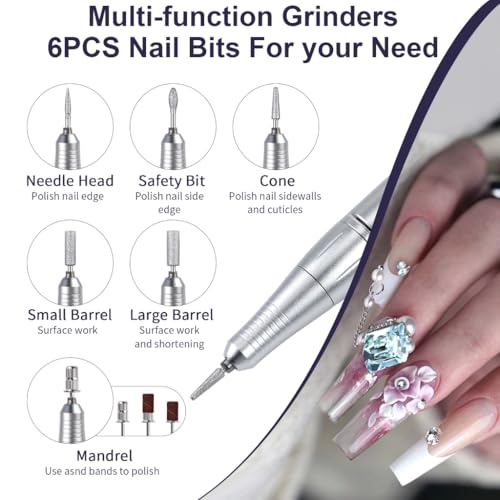 45000RPM Electric Nail Drill - Cordless Rechargeable Manicure Set