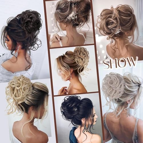 Messy Bun Hair Piece with Claw Clip - Light Brown Blonde