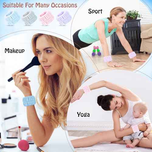 Wrist Bands for Washing Face, 8pcs Spa Face Washing Wristbands, Microfiber Arm Wrist Towels, Absorbent Wash Wristbands for Woman Men, Prevent Water from Spilling Down Your Arms