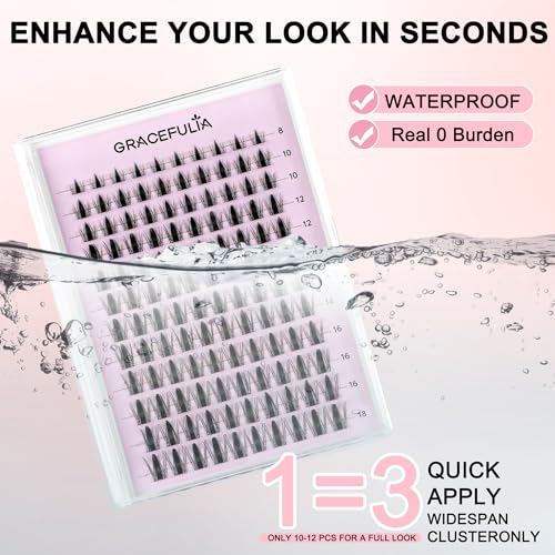 Manga Lash Clusters KIT 120PCS Anime and Doll Eye Eyelash Clusters, Spiky Natural Styles, DIY Extensions, Lightweight, Reusable 8 10 12 14 16 18mm