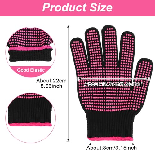 Heat-Resistant Hair Styling Gloves for Curling and Flat Irons - 2 Pack