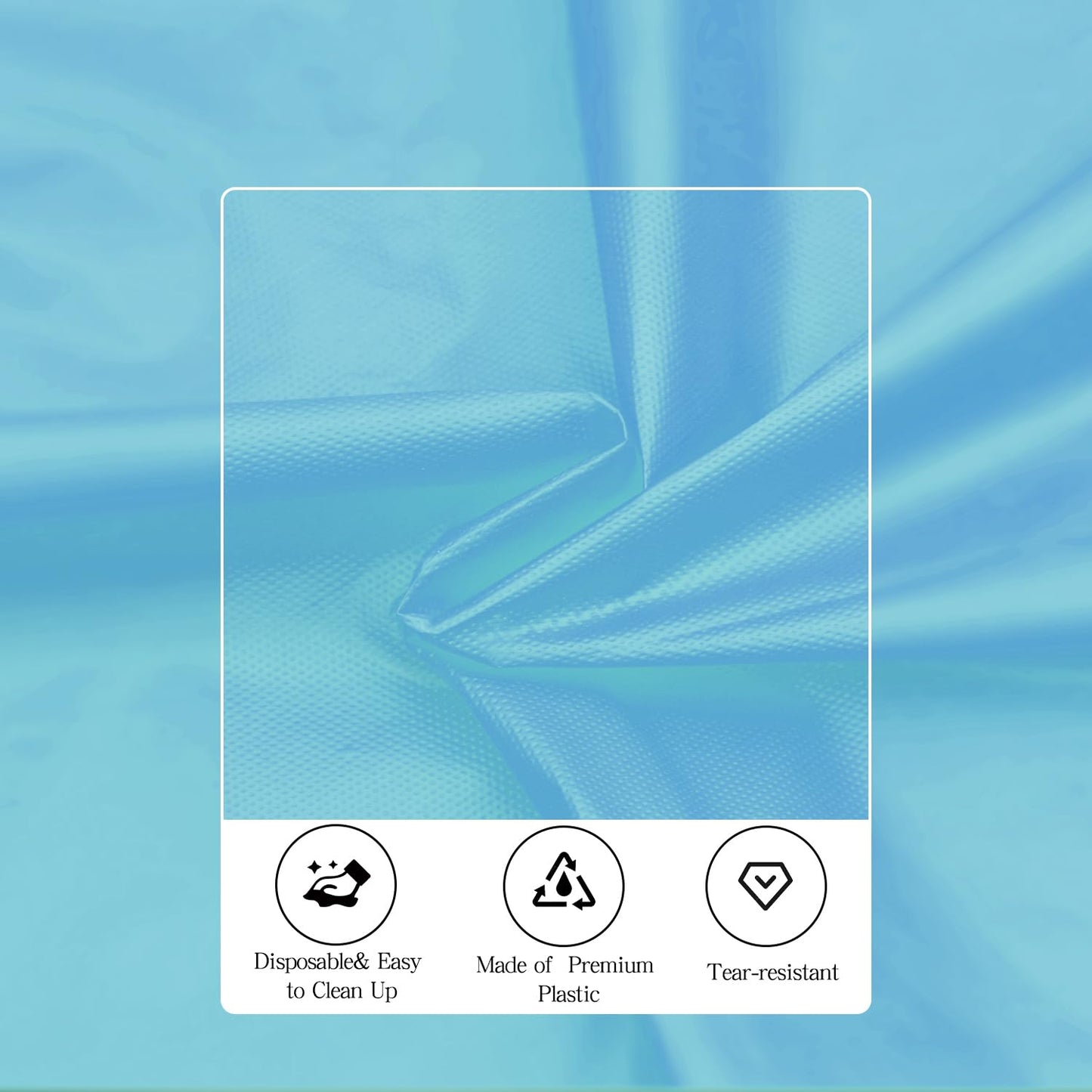 tujol Light Blue 6 Pack Plastic Table Cloth 84", Disposable Round Tablecloth Table Cover, Plastic Table Cloths for Parties