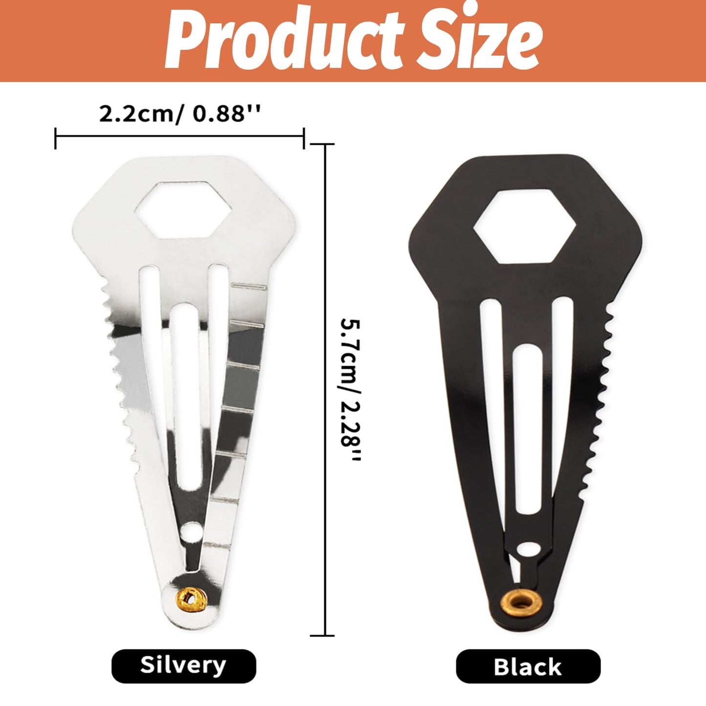 VinBee Self Defence Hair Clips For Women, Tactical Hair Clip,Multi-Functional HairBarrettes Mini Pins Stainless Steel, Self-Defense EDC Survival Kit-10 Pack