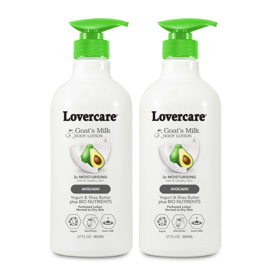 Lovercare Goat Milk Body Lotion for Dry Skin 27.05 oz Avocado (800ml) - Pack of 2…