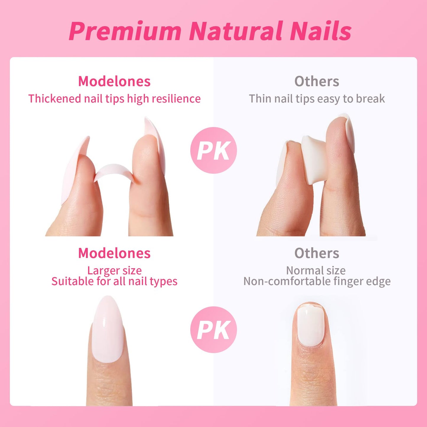 Press on Nails Medium Stiletto Nails Fake Acrylic Nails Full Cover Glue Stick on Nails for Women (French Gold)