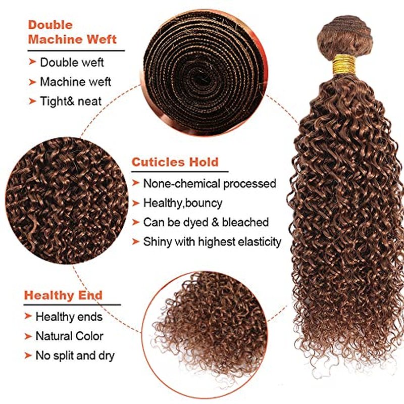 #30 Brown Water Wave Hair Bundles 30-34 Inch Brazilian
