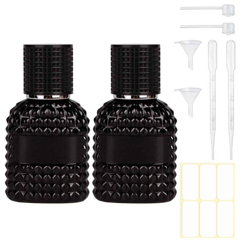 Gsteng 2 Pack Refillable Spray Perfume Bottles, 30ML Thick Glass Empty Perfume Bottles, Perfume Atomizer Travel Cologne Sprayer Bottles