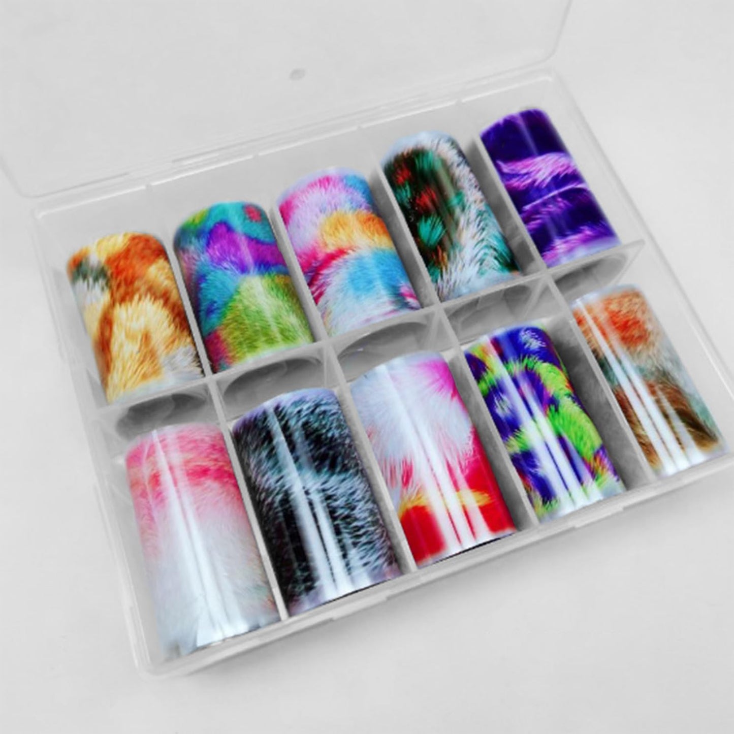 DANNEASY 10 Roll Iridescent Nail Foil Transfer Holographic Nail Foils Sheets Abstract Nail Stickers Decals Starry Sky Nail Art Foil Graffiti Nails Design 3D Nail Decoration