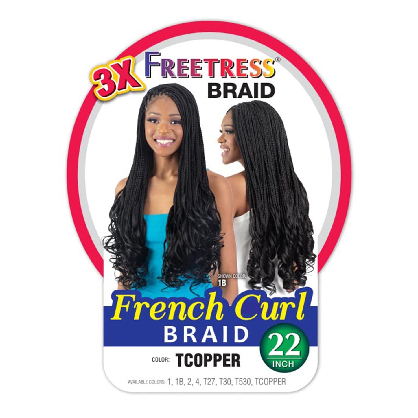 FreeTress Crochet Braids 3X French Curl 22" (pack of 3, 2)