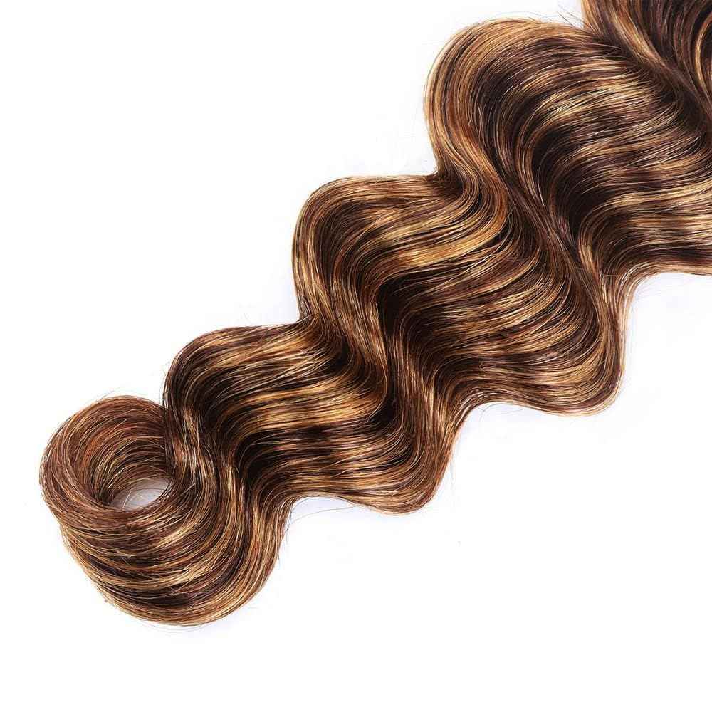 4/30 Human Hair Bundles Brown Deep Wave Bundles 22 inch Highlight Bundle Human Hair Ombre Brown Bundle P4/30 Color