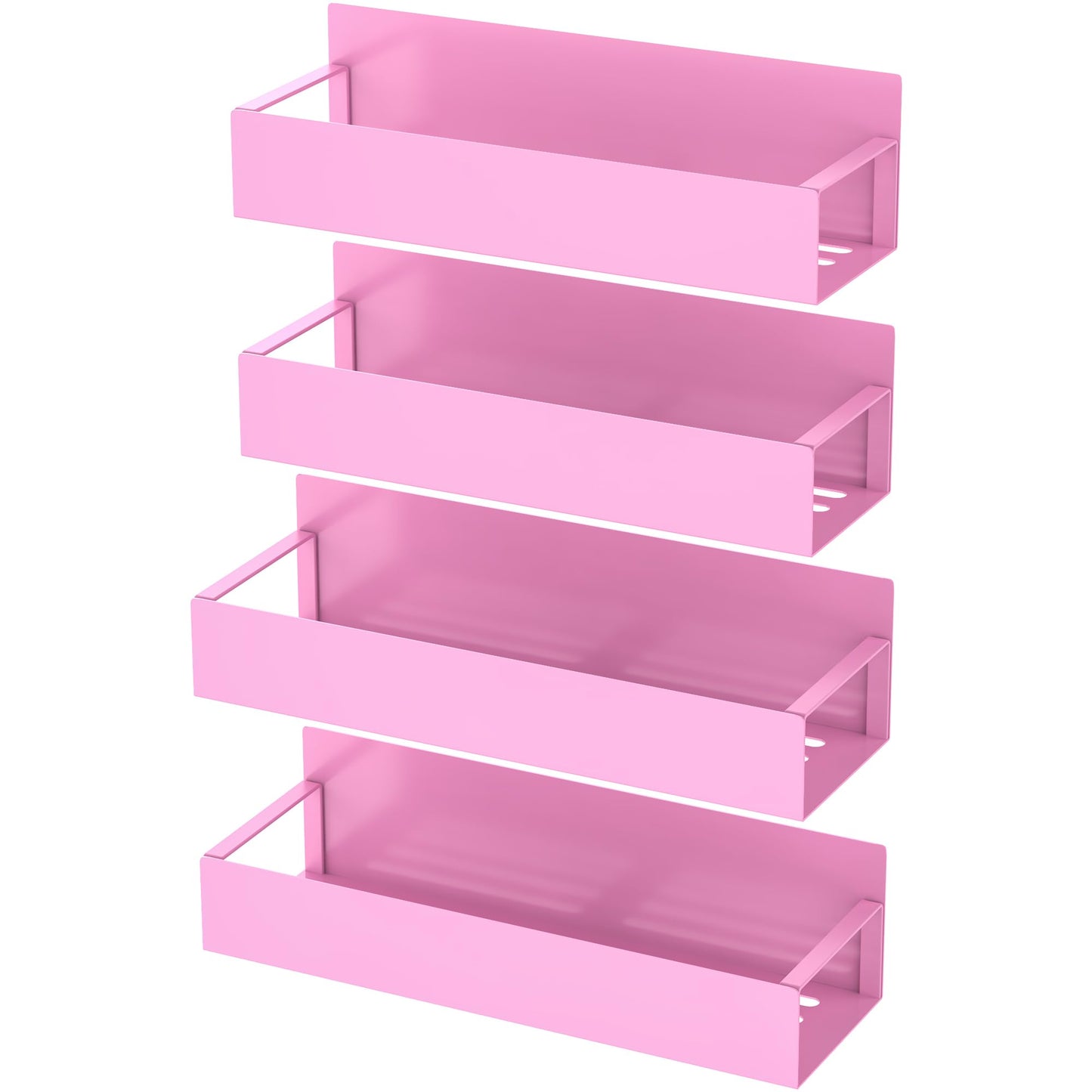 HuggieGems 4 Pack Magnetic Spice Storage Rack Organizer for Refrigerator and Oven, Pink Fridge Organizers and Storage