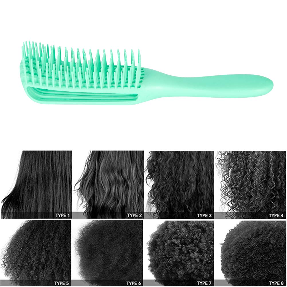 Emoly Detangling Brush for Natural Hair-Detangler for America 3a to 4c Kinky Wavy, Curly, Coily Hair, Detangle Easily with Wet/Dry (Green)