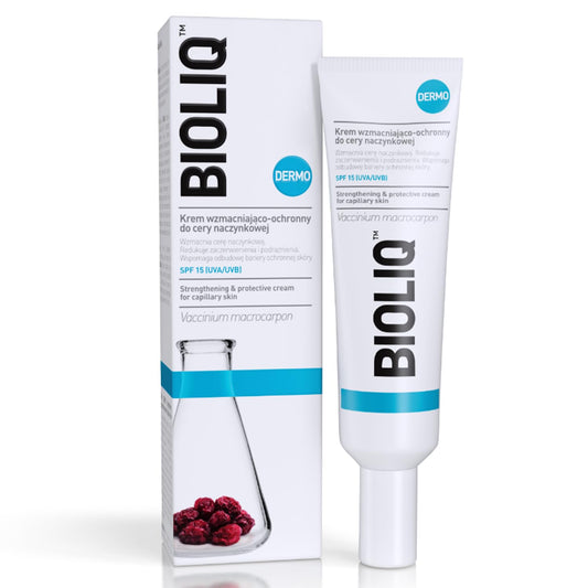 Bioliq - Dermo Strengthening & Protective Cream for Capillary Skin SPF 15 - With Vaccinium Macrocarpon Fruit Extract & Shea Butter - 30ml
