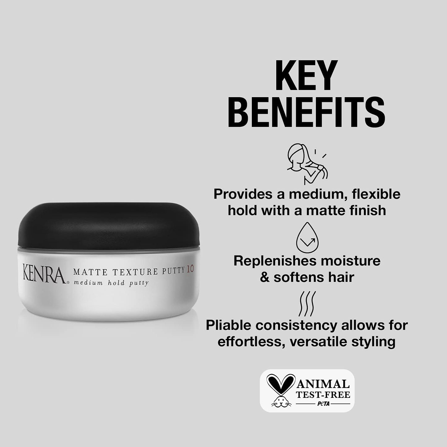 Kenra Matte Texture Putty 10 | Medium Hold Styler | Flexible Hold With A Matte Finish | Replenishes Moisutre & Softens Hair | All Hair Types | 2 oz (2-Pack)