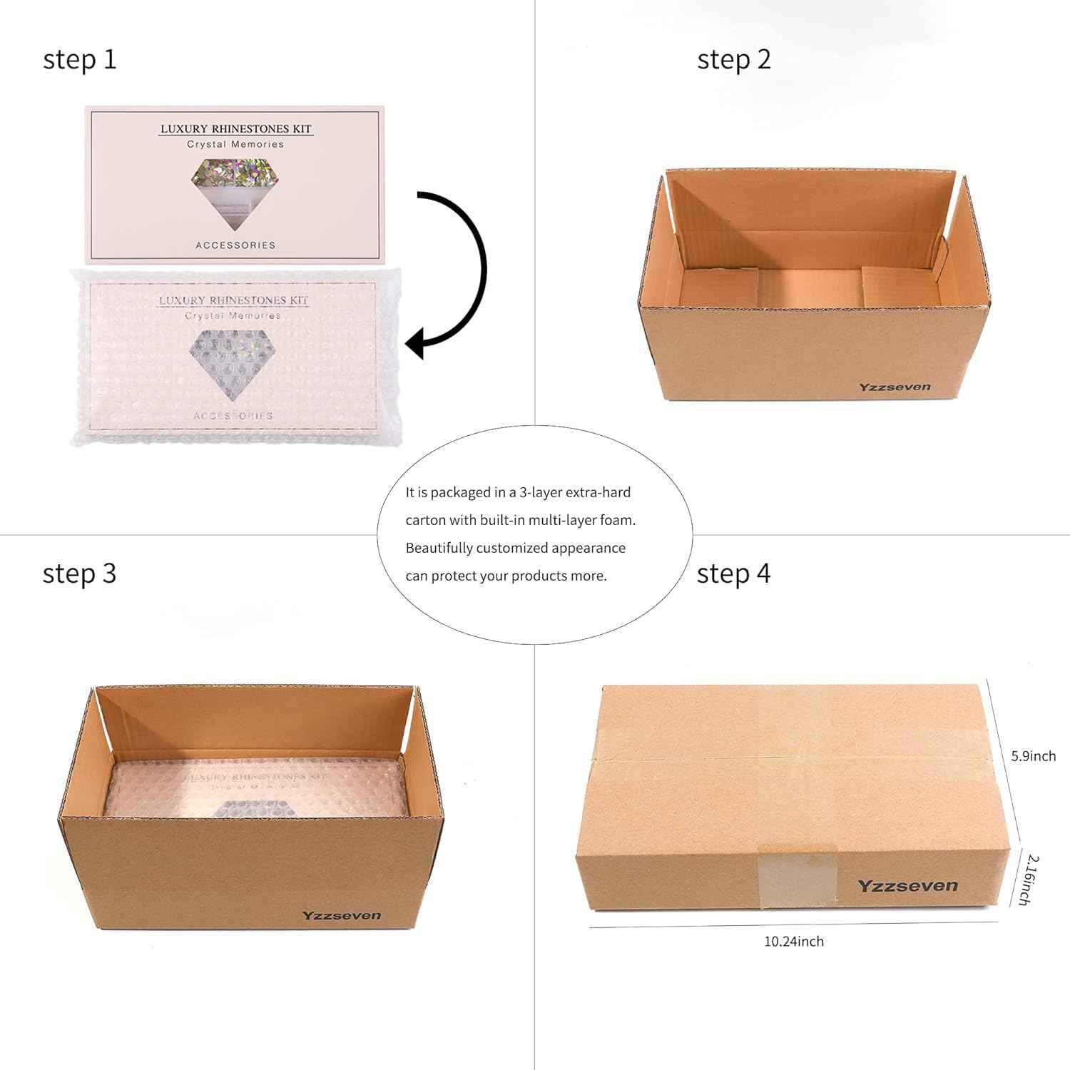 Yzzseven 14 Types of 700 Pink Diamonds + 1500 Flat Rhinestones Mix 20 Styles Flatback DIY Crafts Rhinestone Crystals 3D Ornament‌s Flat Back Stones Set + Tweezers + Drill Pen