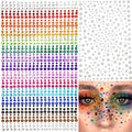 1250 Pcs Self-Adhesive Rhinestone Face Gems - 16 Colors