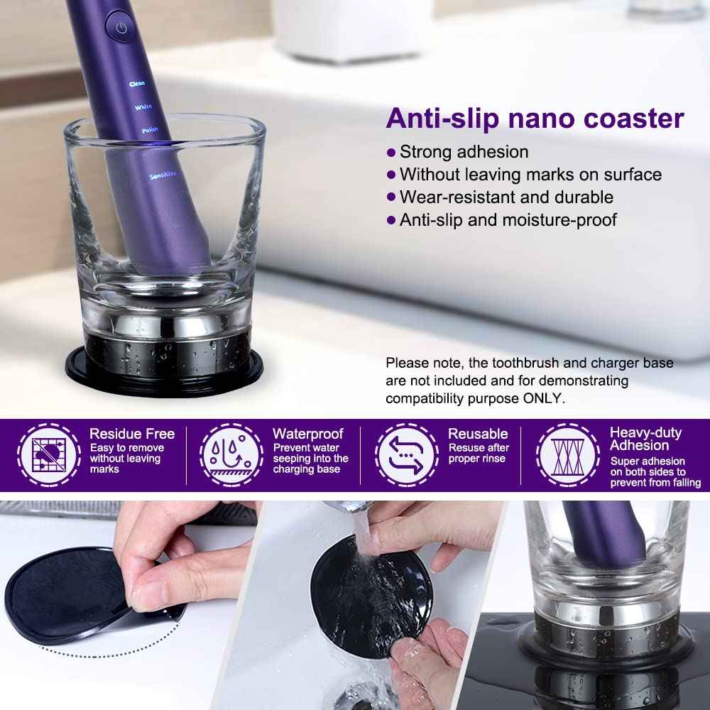 Replacement Charger Glass Cup Compatible with Philips Sonicare Diamondclean Electric Toothbrush, for HX9100 CBA1001 CBA2001 CBA3001 Charging Base and HX9300 HX9900 Series Electric Toothbrush Charger