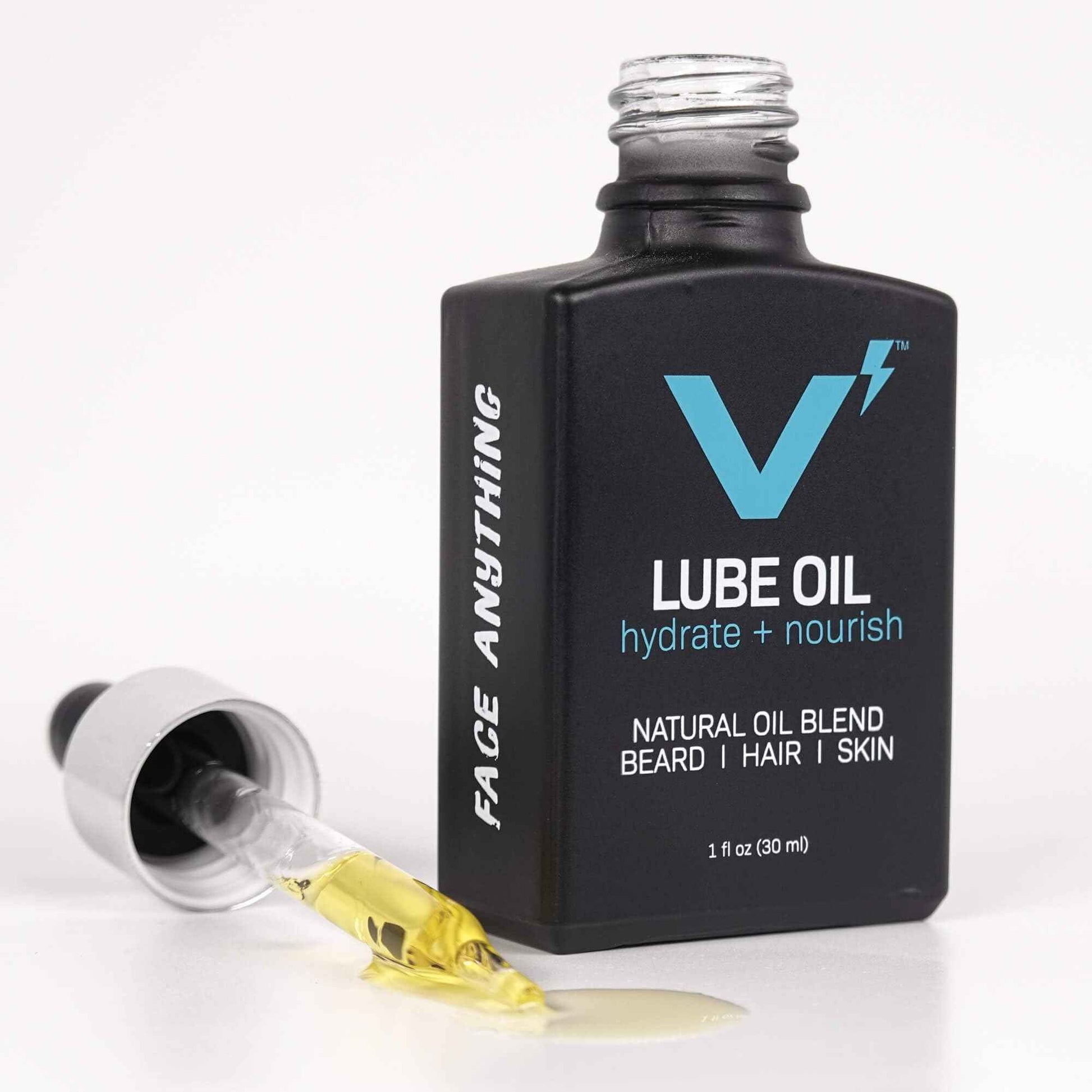 VOLT Lube Beard Oil - Natural Vegan Formula with Jojoba & Argan Oil, 1 Oz (30ml) Glass Bottle, Costa Scent