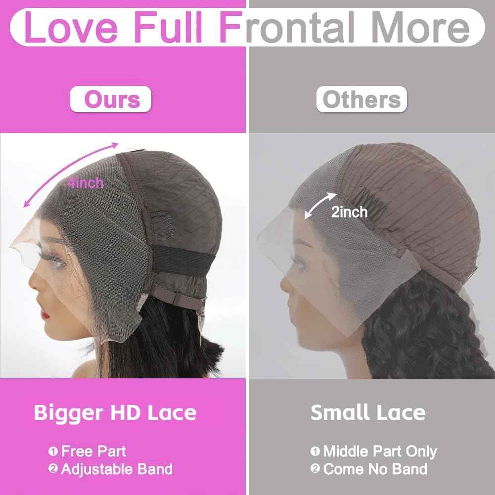 XNAIRA Bob Wig Human Hair 13x4 HD Lace Front Wigs for Women 180% Density 100% Brazilian Virgin Straight Short Bob Human Hair Wig Glueless Pre Plucked Natural Black Color 12 Inch