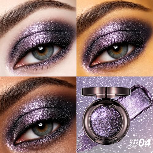 Holographic Duochrome Eyeshadow - Purple to Black Multichrome Shift