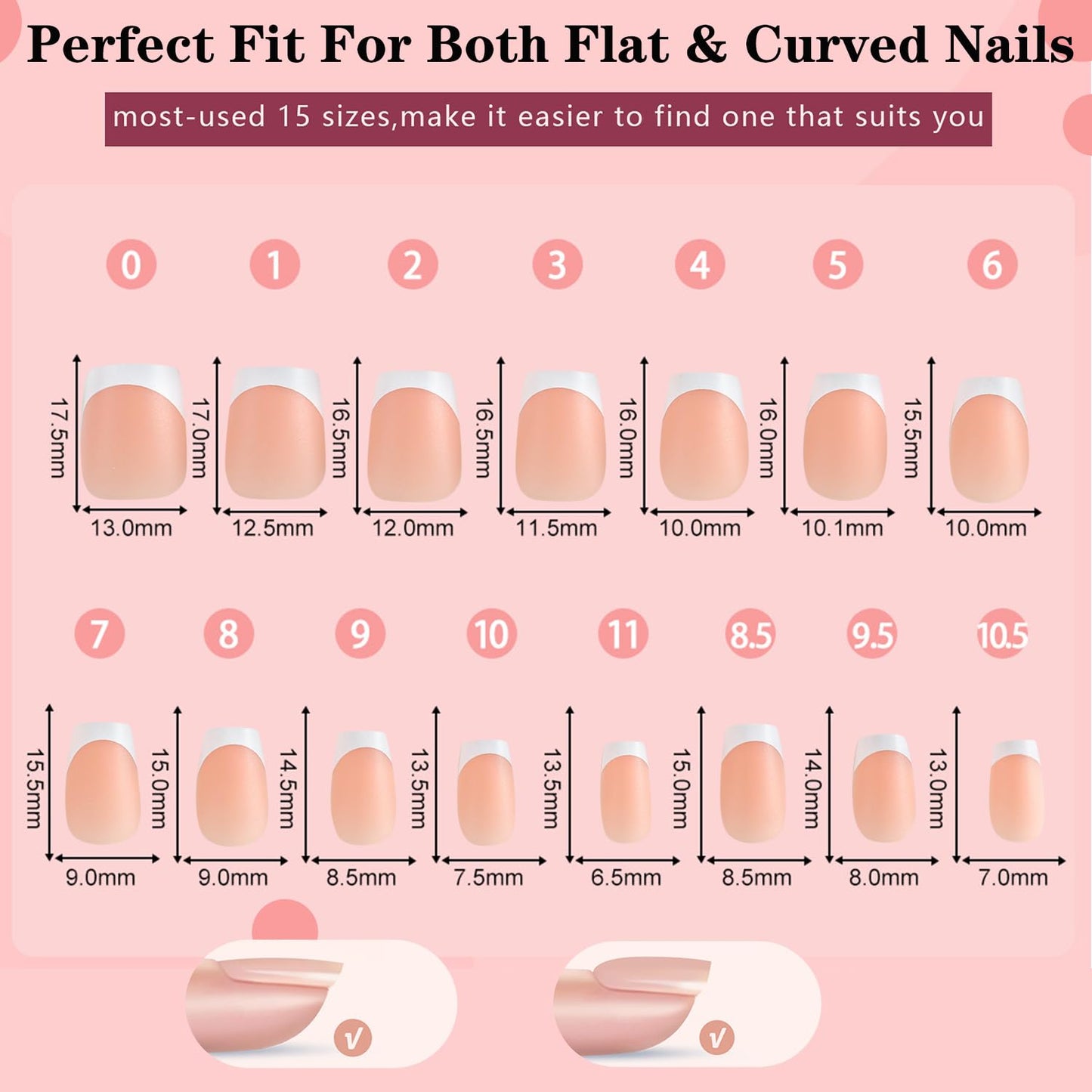 MAGIC ARMOR French Gel Nail Tips, 150PCS Brown French Tip Press on Nails 3 in 1 Soft Gel Fake Nails Pre-Applied Tip Primer & Base Coat,No Need to File Acrylic Nail Tips Kit for Nail Extension 15 Sizes