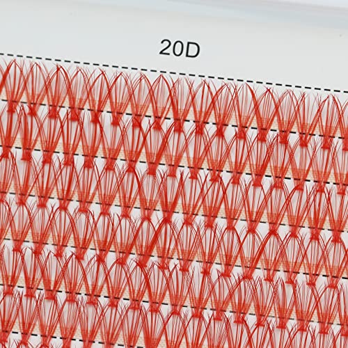 D Curl Lash Clusters 240pcs 12mm Red Colored Lashes
