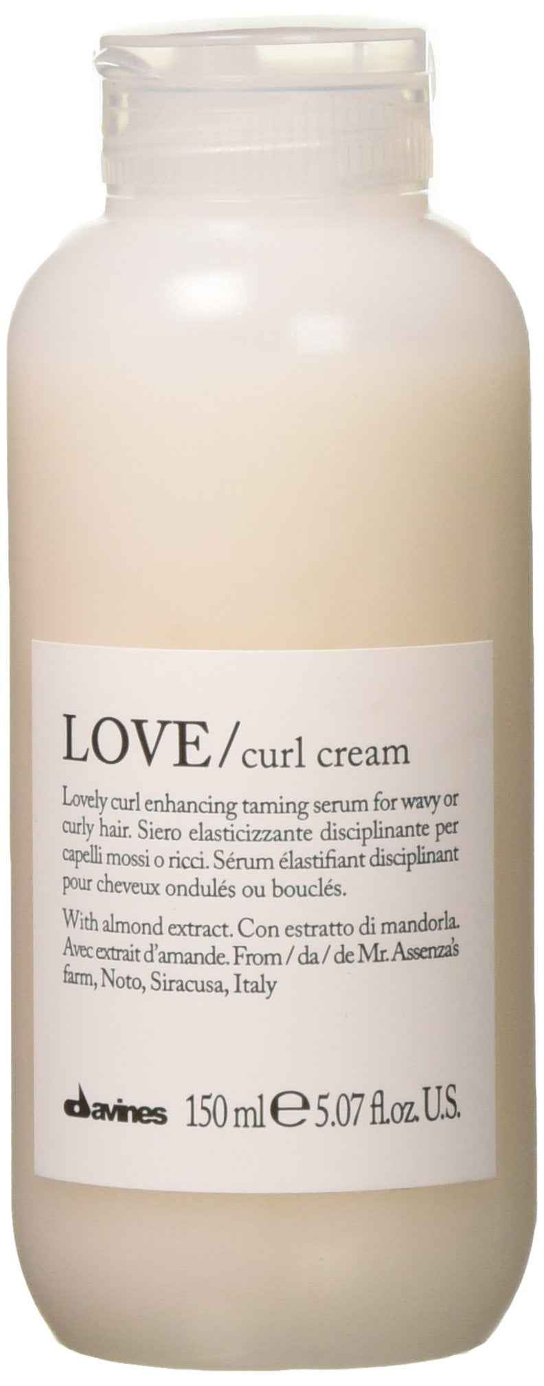 Davines LOVE Curl Cream, Weightless Curl Defining Leave-On Serum For Curly And Wavy Hair, Residue-Free Softness and Shine, 5.07 Fl Oz