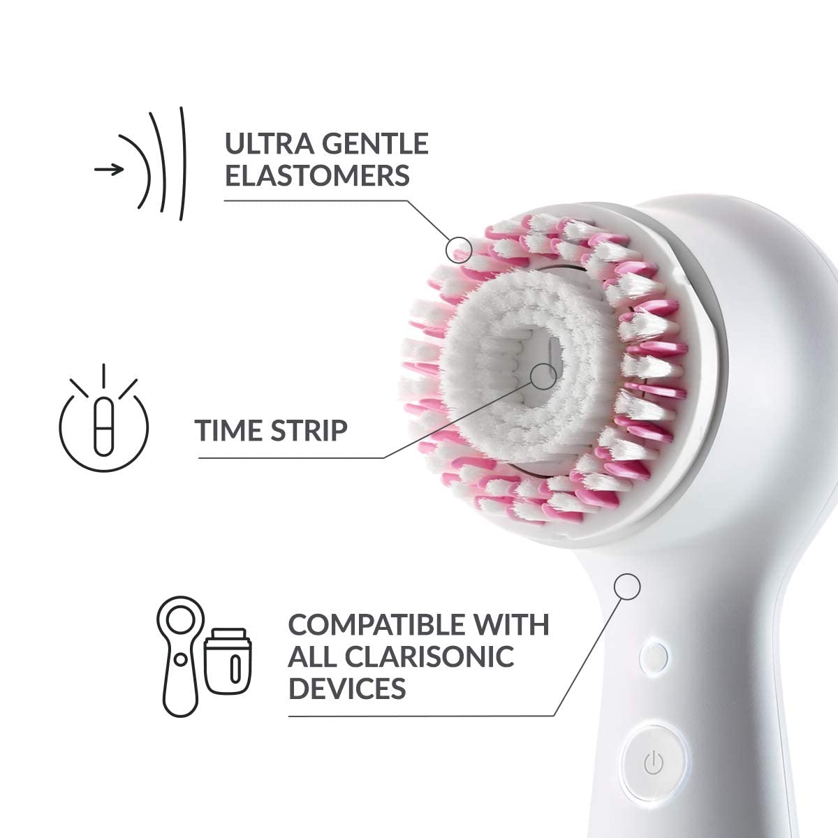 Clarsonic New Radiance Replacement Facial Cleansing Brush Head for Clarisonic Mia 1, Mia 2, Mia Fit, Alpha Fit, Smart Profile Uplift, 2 Count