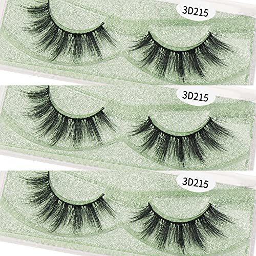 MAGEFY Eyelashes 12 Pairs 1 Style Lashes Wholesale, Natural Look Faux Mink False Lashes Pack, Handmade Reusable Soft Fake Eyelashes (3D215)