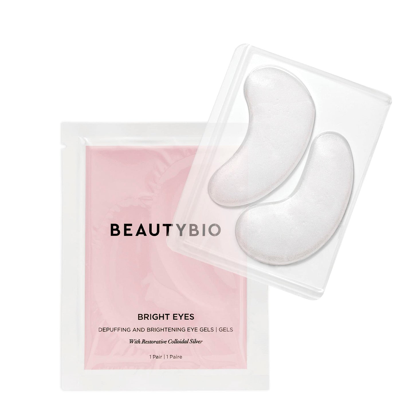 BeautyBio Lights Out. Mask On. Set. Depuffing, Brightening Collagen Eye Gels + Silky Smooth Sleep Mask