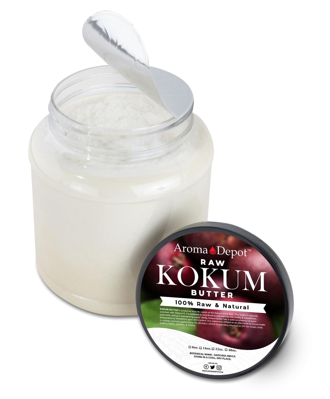 Aroma Depot 3 lb. Raw Kokum Butter Great for Skin, Body and Hair. 100% Pure I Natural I Cold Pressed I Thickener for Body Butters, Sunscreens, Soaps, Deodorants and Lotions.