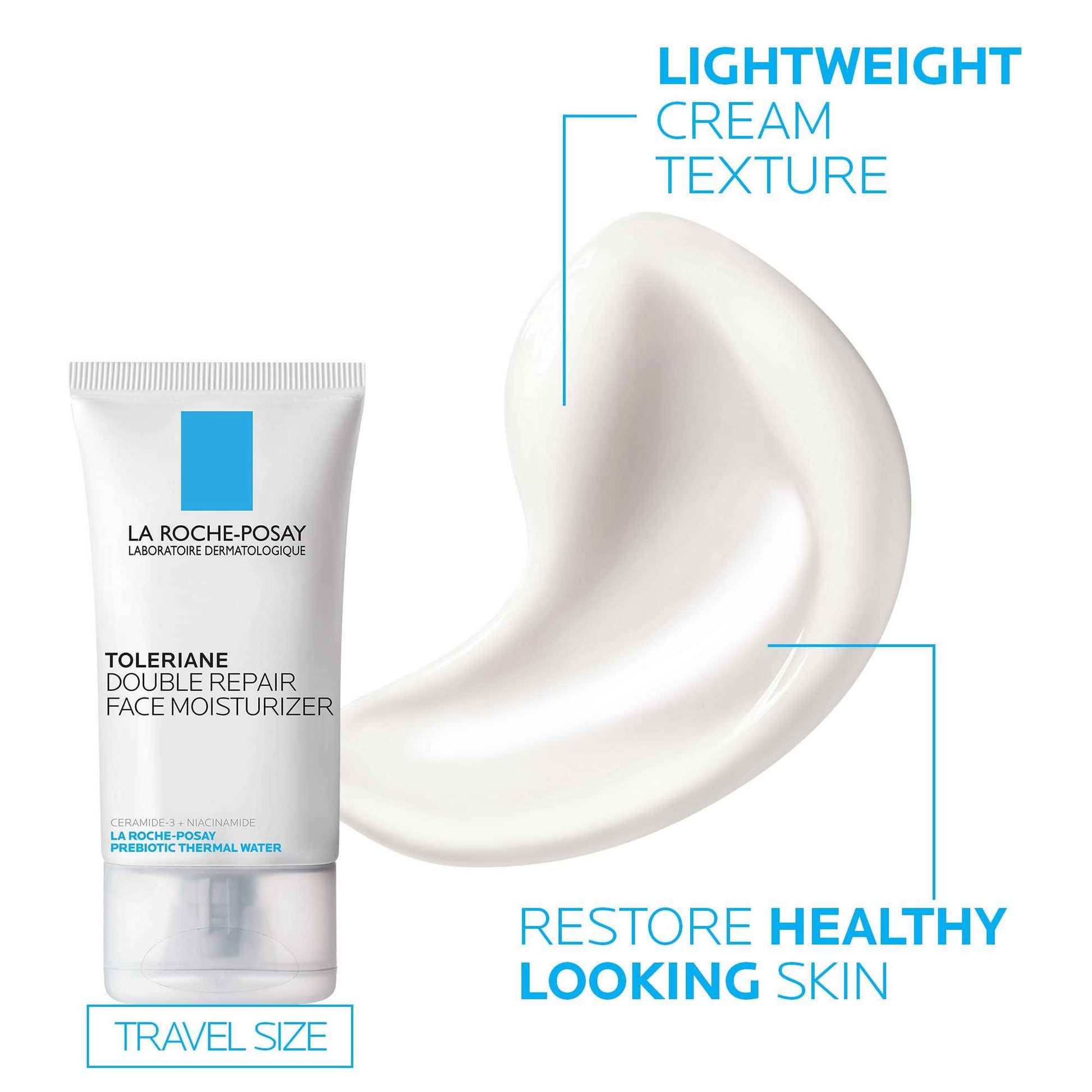 La Roche-Posay Toleraine Skin Care Set, Double Repair Face Moisturizer 40ml & Hydrating Gentle Cleanser 400ml, Oil Free Moisturizer & Face Wash, Formulated with Niacinamide