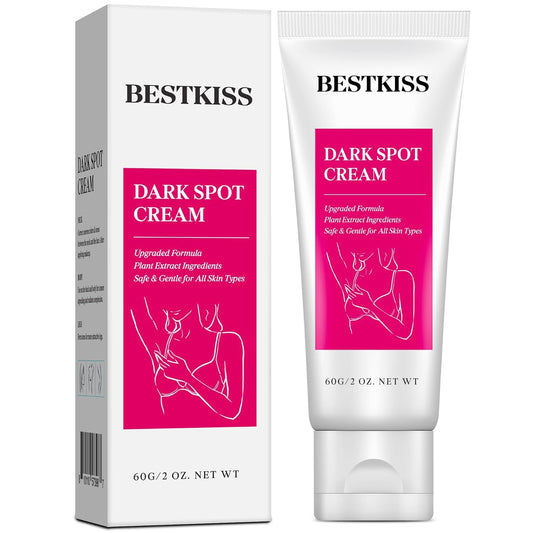 Bestkiss Dark Spot Corrector Cream: Dark Spot Remover for Body - Faded Spot Age Spot Melasma Correcting Brightening Moisturizer for Underarm Neck Bikini Area - Patented Skin Care Formula 60 g/2 OZ