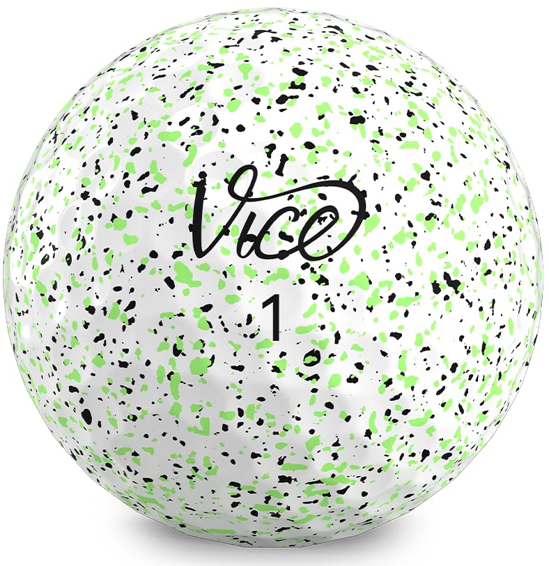 VICE Pro Drip Version Golf Balls (Lime/Black Drip)