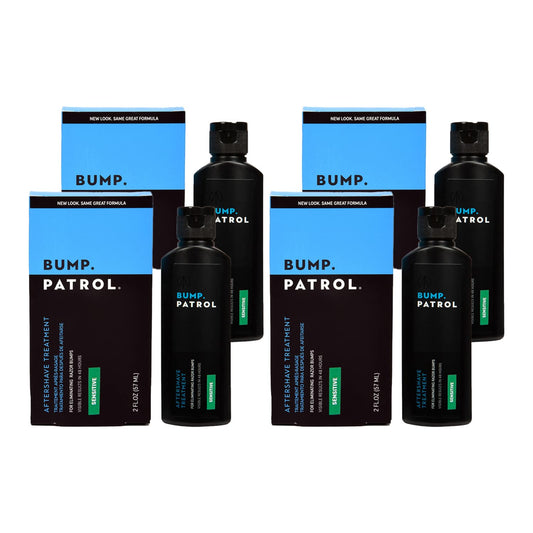 Bump Patrol Sensitive Strength Aftershave Formula - Gentle After Shave Solution Eliminates Razor Bumps and Ingrown Hairs - 2 Ounces 4 Pack