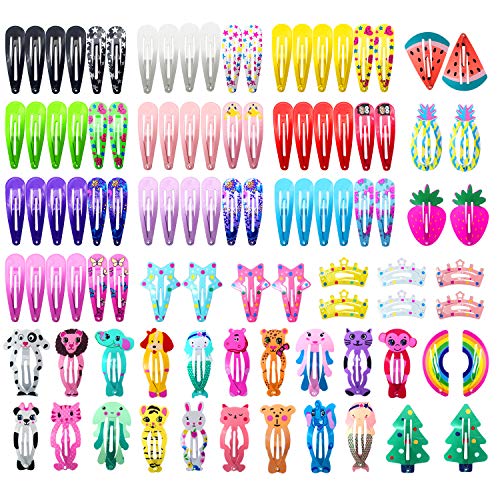 100 Pcs Snap Hair Clips for Girls, Kids & Women | Funtopia