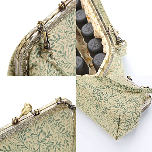 evoon Womens Cosmetic Pouch Bag Clutch Purses for Ladies, Essential Oil Carrying Cases Box for doTERR Youg Living Oils 5ml 10ml 15ml Bottles