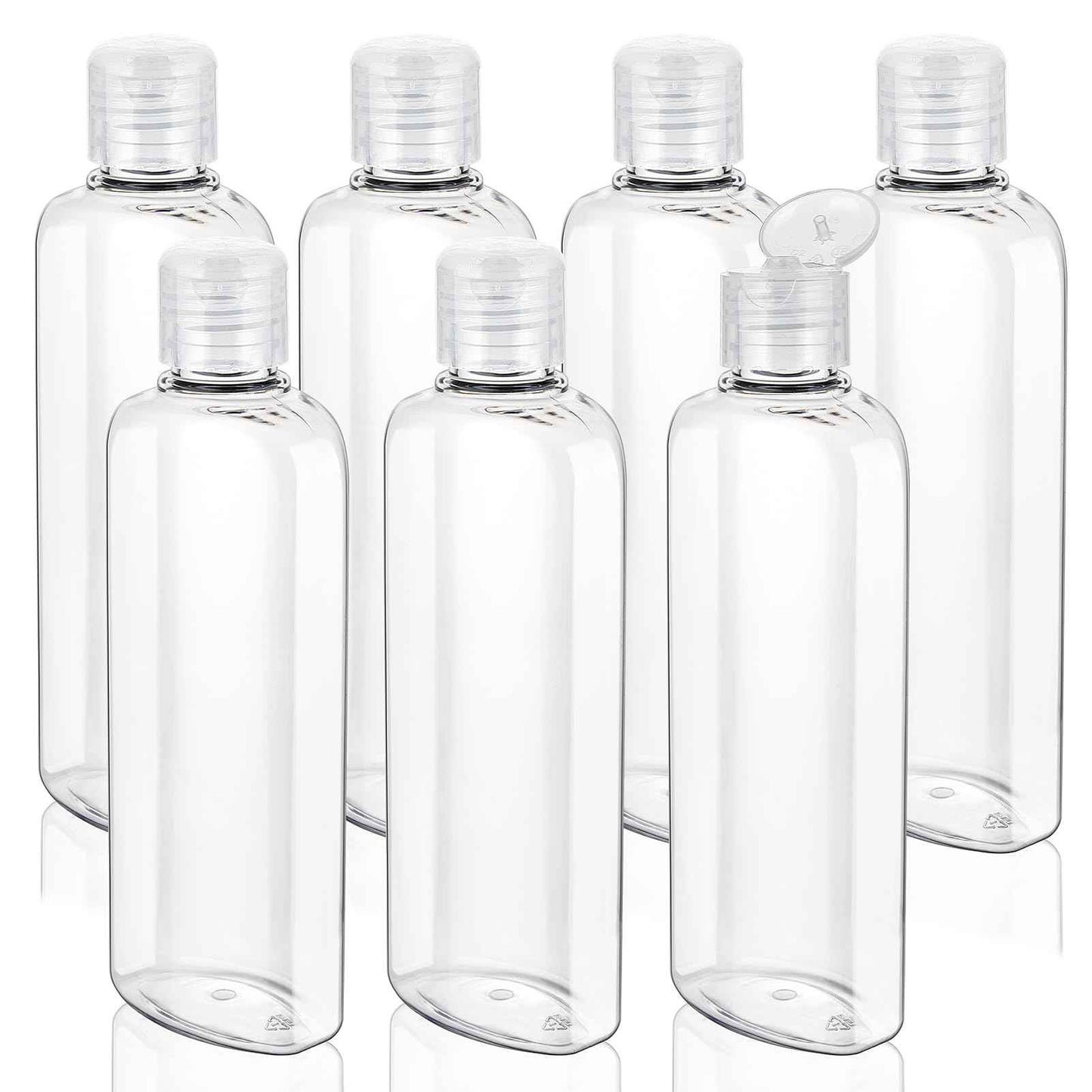 Wowang Travel Shampoo and Conditioner Bottles 7.7oz 7 Pack Leak Proof Plastic Squeeze Bottle with Flip Cap Refillable Containers Travel Bottles for Toiletries Lotion Shampoo Conditioner