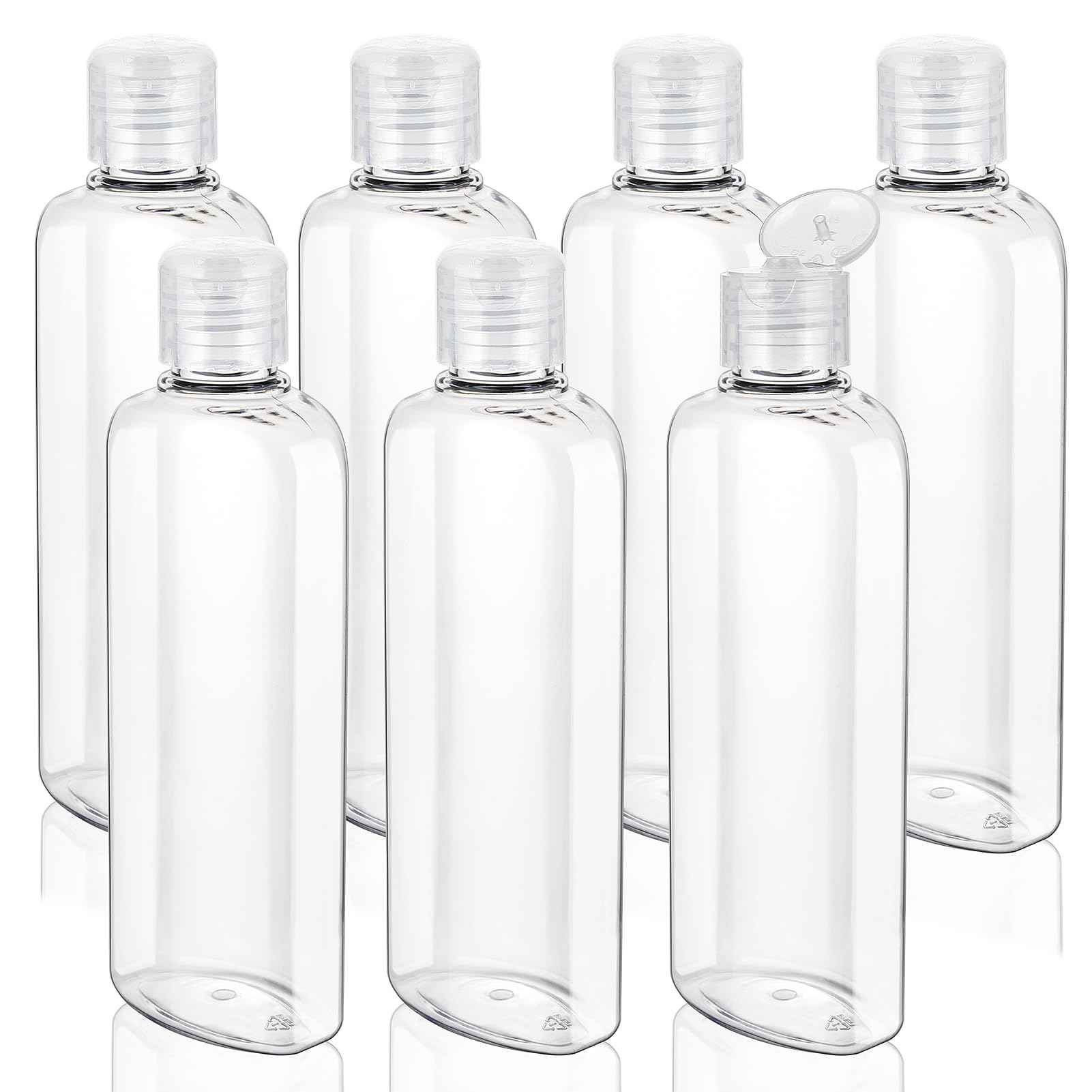 Wowang Travel Shampoo and Conditioner Bottles 7.7oz 7 Pack Leak Proof Plastic Squeeze Bottle with Flip Cap Refillable Containers Travel Bottles for Toiletries Lotion Shampoo Conditioner