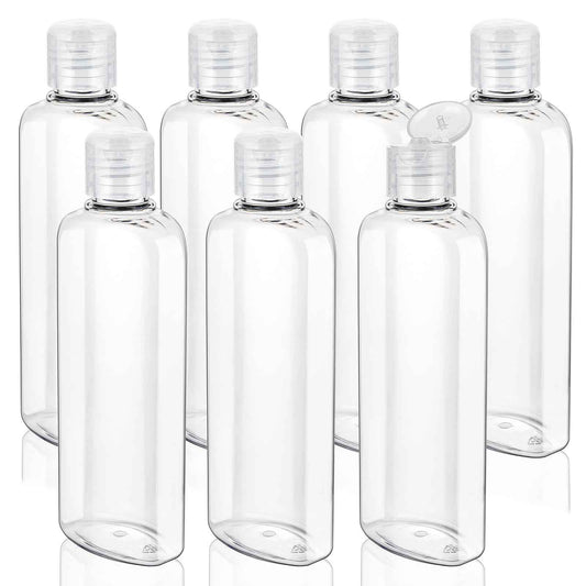 Wowang Travel Shampoo and Conditioner Bottles 7.7oz 7 Pack Leak Proof Plastic Squeeze Bottle with Flip Cap Refillable Containers Travel Bottles for Toiletries Lotion Shampoo Conditioner