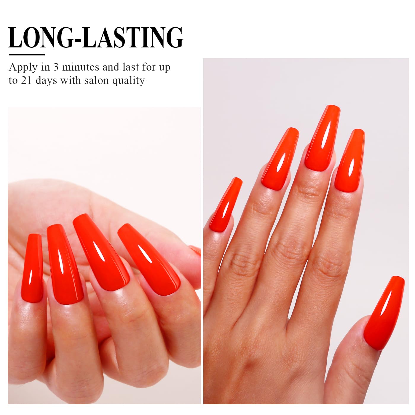 Imtiti Neon Gel Nail Polish, 15ML Orange Red Gel Polish Autumn Winter Gel Nail Polish Soak Off LED UV Nail Gel Polish DIY Nail Art Starter Manicure Salon Gel Nail Kit