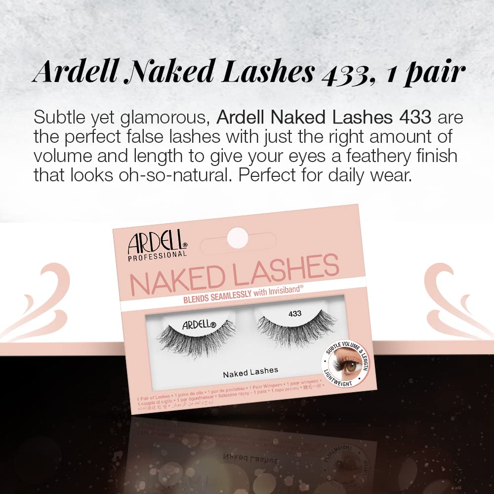 Ardell Strip Lashes Naked Lashes 433 with Invisiband, 1 pair