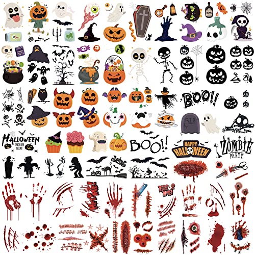 Halloween Temporary Tattoos & Fake Scars Set - 160+ Designs