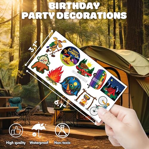 107 PCS Camping Temporary Tattoos for Kids | Party Favors