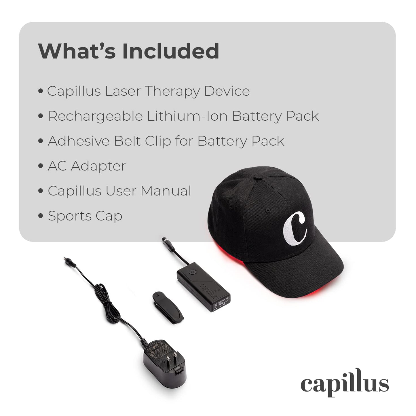 Capillus ONE S Hair Growth Laser Cap with 128 medical grade laser diodes. Bluetooth enabled. FDA Cleared Laser Therapy Device ideal for Thinning Hair to treat Androgenetic Alopecia, for men and women.