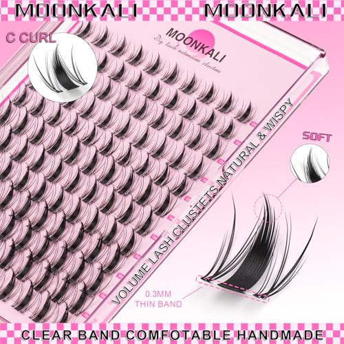 Wispy Lash Clusters Manga Eyelash Clusters Natural Fairy Clear Band Lashes Clusters Spiky 10-16MM Cluster Eyelash Extensions kit Individual Lashes Handmade Versatile DIY Eyelashes Extension Kit