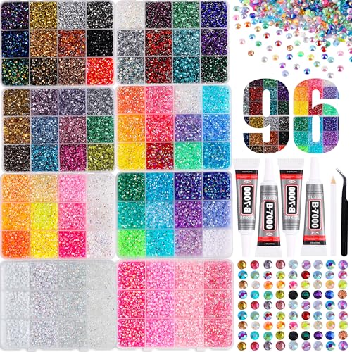 72000PCS Bedazzling Kit, 3mm Flatback Resin Rhinestones, 8 Boxes
